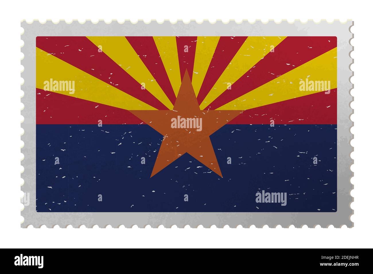 Drapeau Arizona USA sur l'ancien timbre-poste, vecteur Illustration de Vecteur