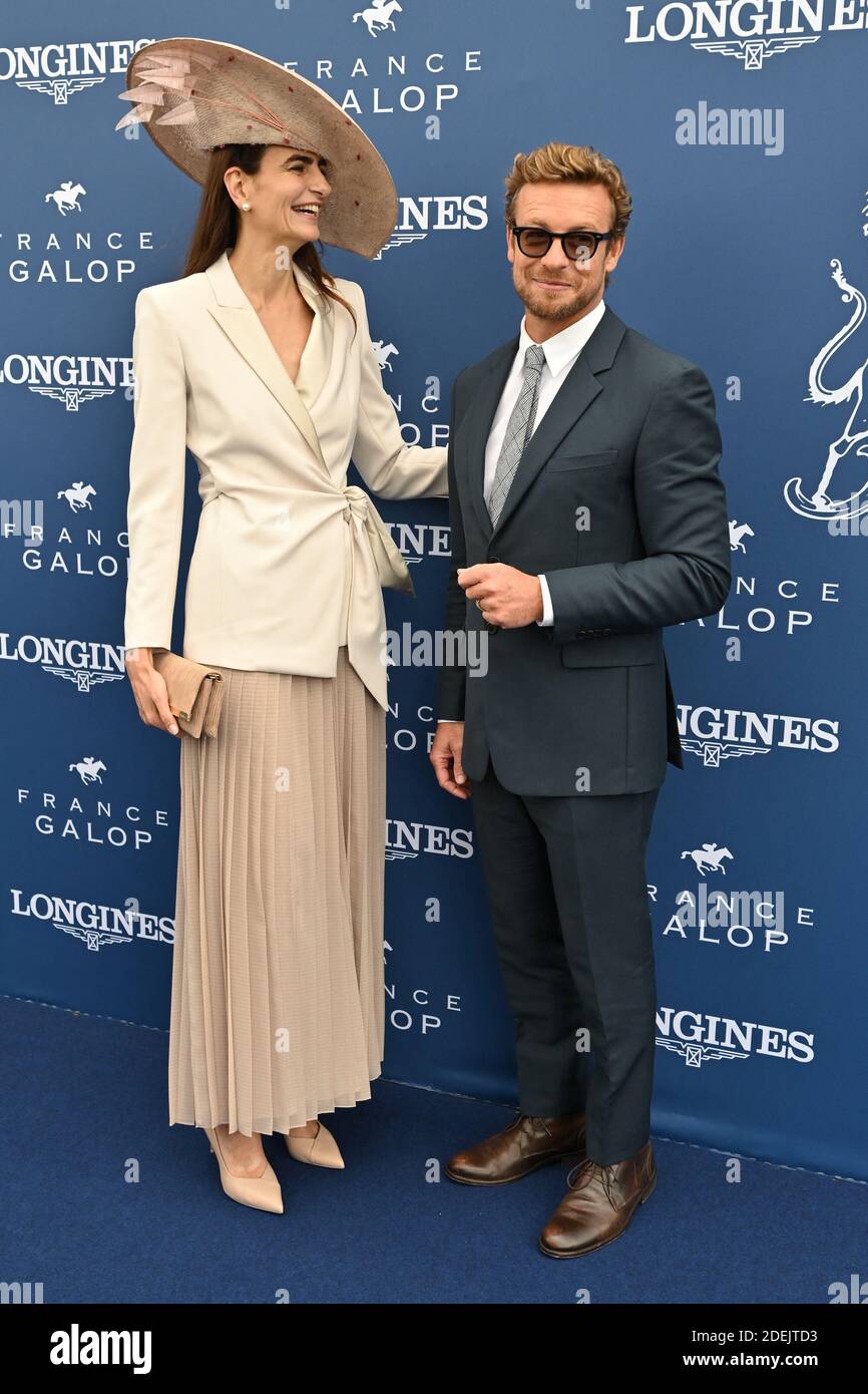 Irene Salvador et Simon Baker assistent au Prix de Diane 2019 à l'hippodrome de Chantilly le 16 juin 2019 à Chantilly, en France. Photo de Laurent Zabulon / ABACAPRESS.COM Banque D'Images