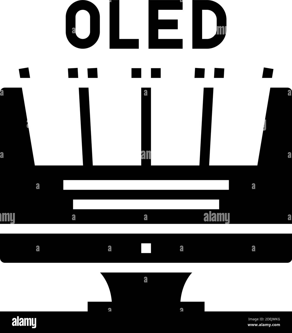 illustration vectorielle d'icône de glyphe de moniteur d'ordinateur oled Illustration de Vecteur