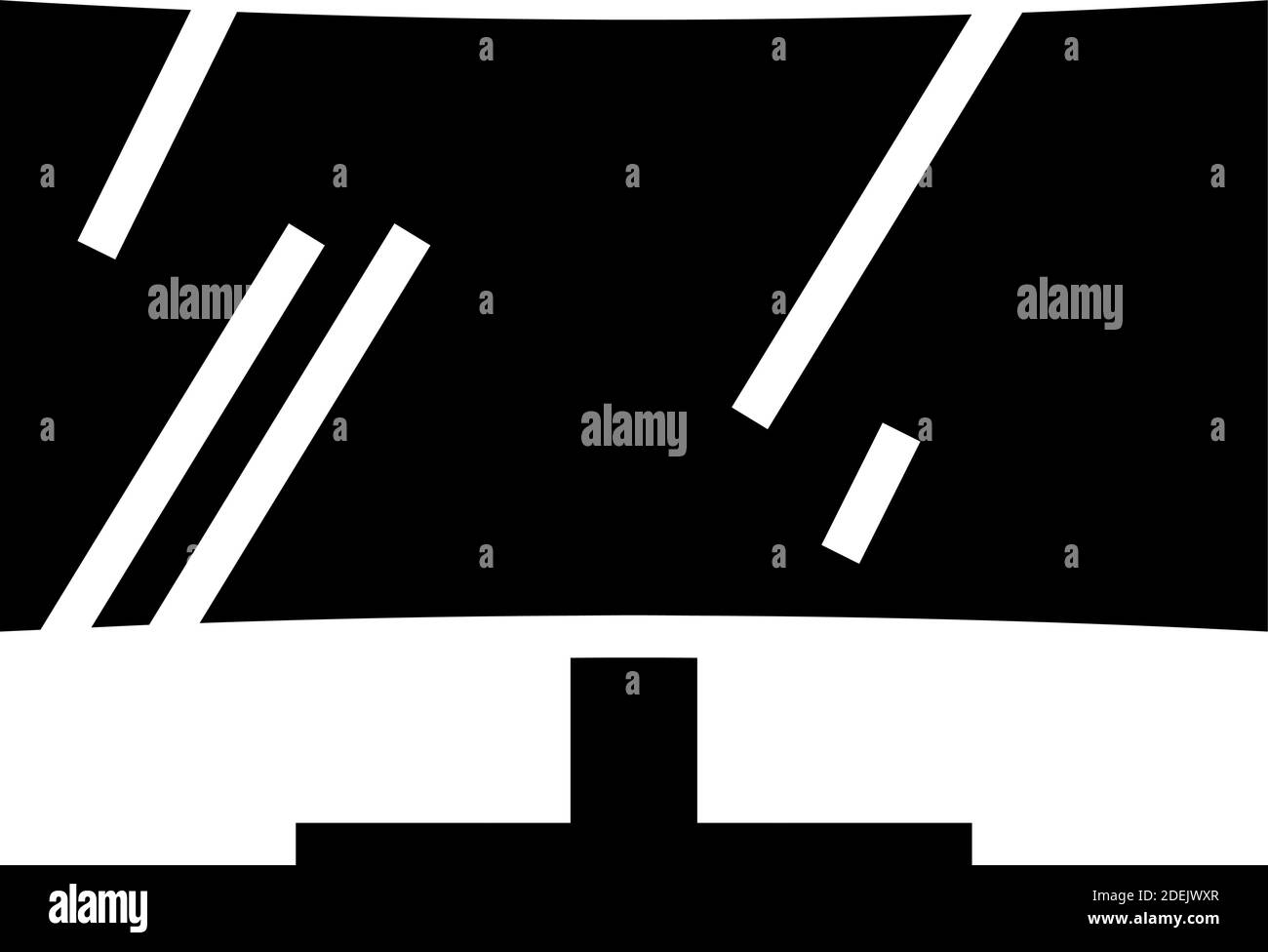 illustration du vecteur de l'icône du glyphe du moniteur incurvé Illustration de Vecteur
