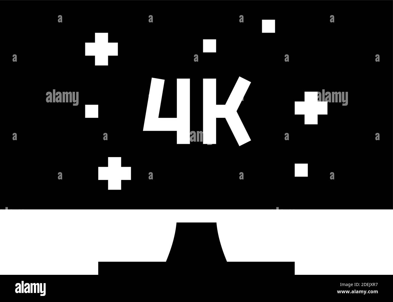 illustration vectorielle d'icône de glyphe d'affichage d'ordinateur de résolution 4k Illustration de Vecteur