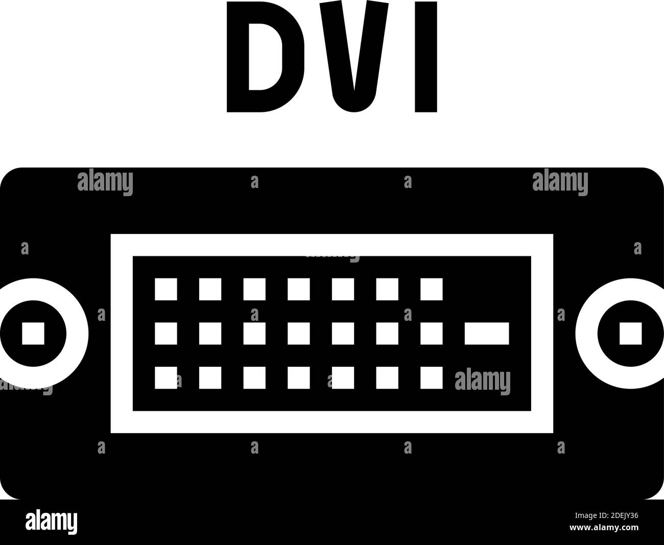illustration du vecteur de l'icône du glyphe du port d'ordinateur dvi Illustration de Vecteur