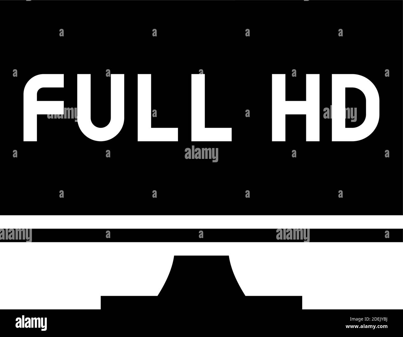 illustration vectorielle d'icône de glyphe d'écran d'ordinateur en résolution full hd Illustration de Vecteur