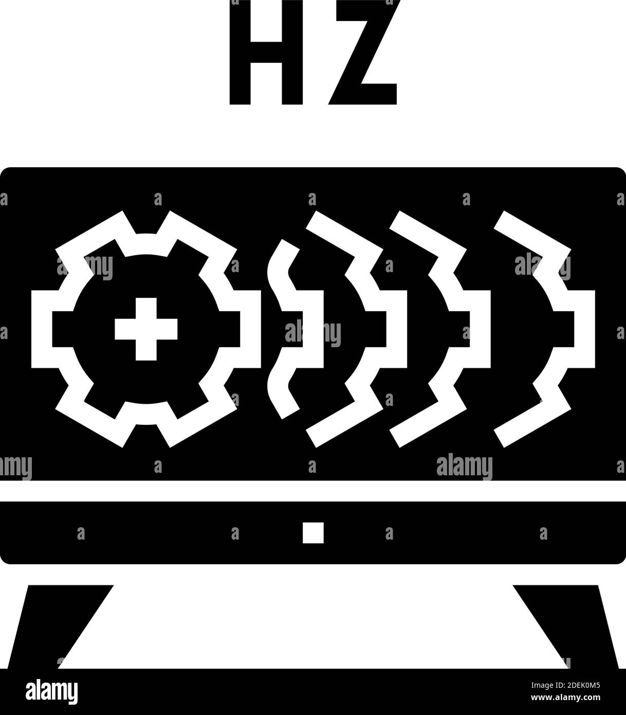 réglages hz et illustration du vecteur de l'icône du glyphe du moniteur de test Illustration de Vecteur