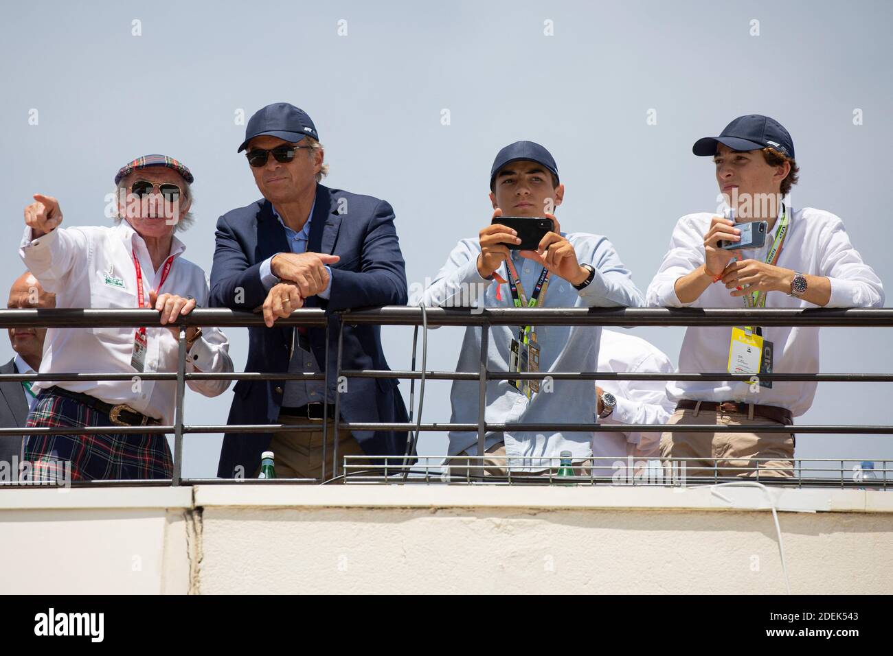 Jacky Stewart, Paul Stewart et ses fils Zac et Dylan assistent au Grand Prix de France 2019, le Castellet, le 23 juin 2019. Photo de Marco Piovanotto/ABACAPRESS.COM Banque D'Images