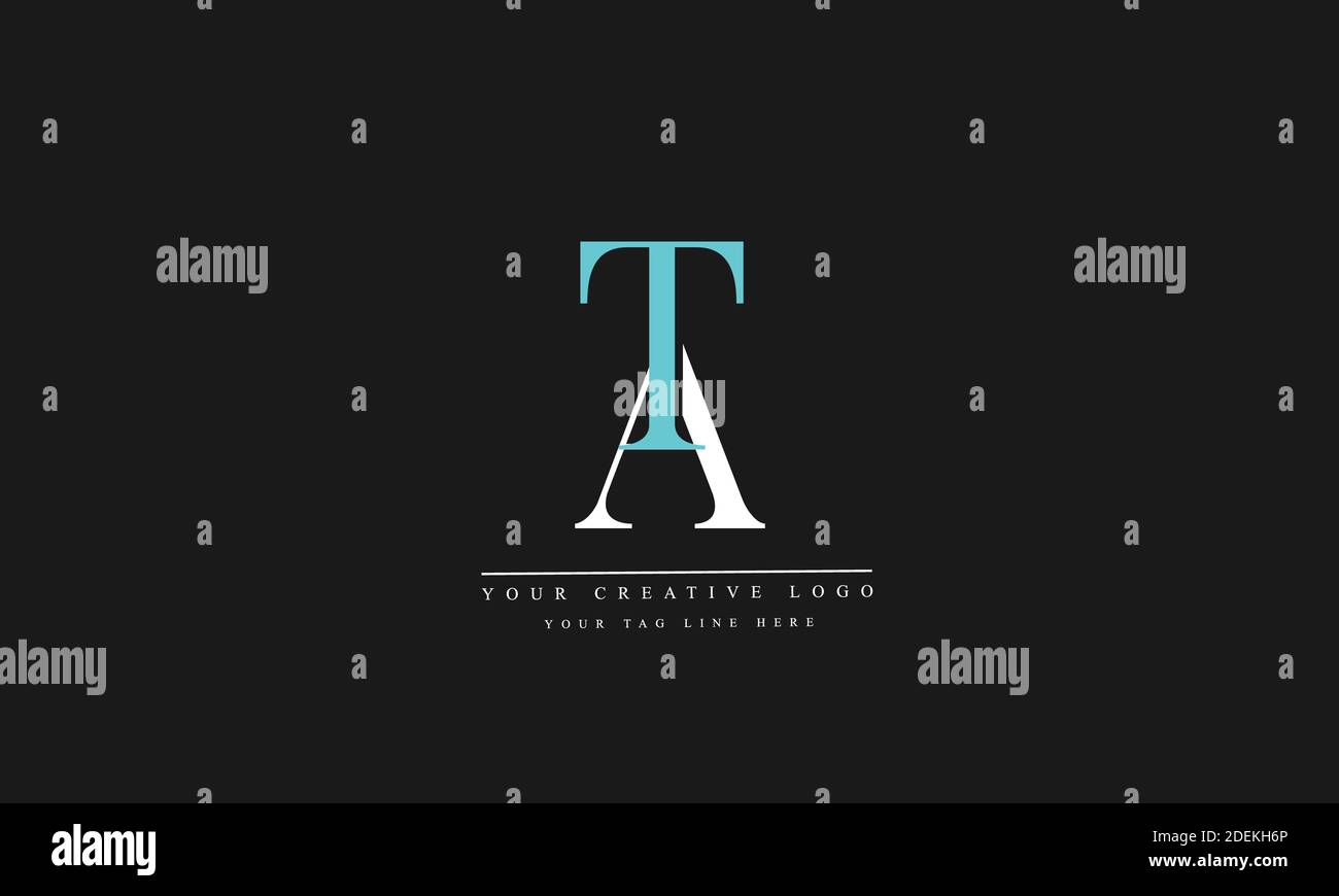 MODÈLE de monogramme DE LOGO vectoriel ABSTRAIT AT, TA, A, T. Banque D'Images