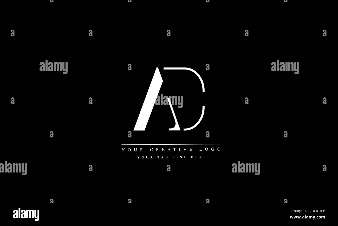 Modèle de monogramme de logo vectoriel abstrait AC CA Banque D'Images