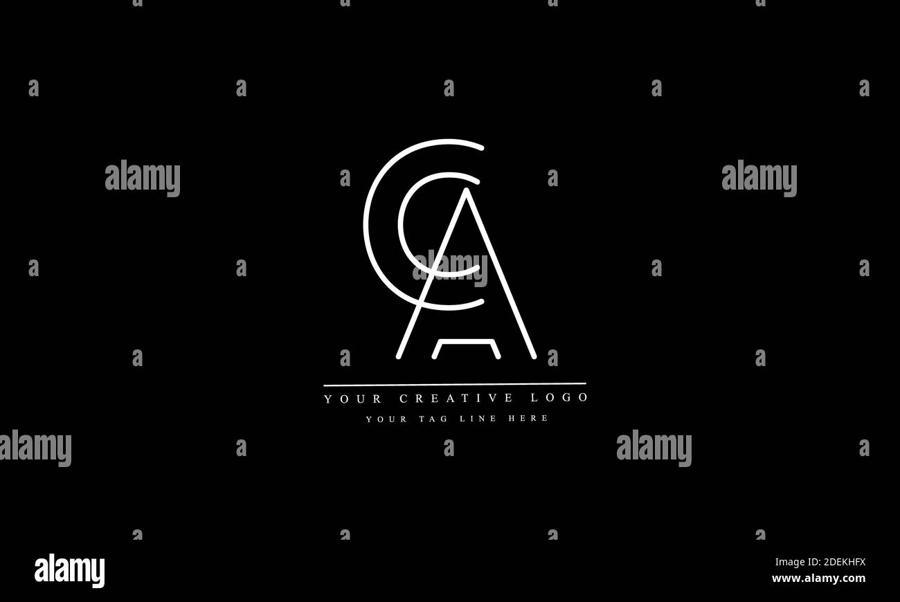 Modèle de monogramme de logo vectoriel abstrait AC CA Banque D'Images