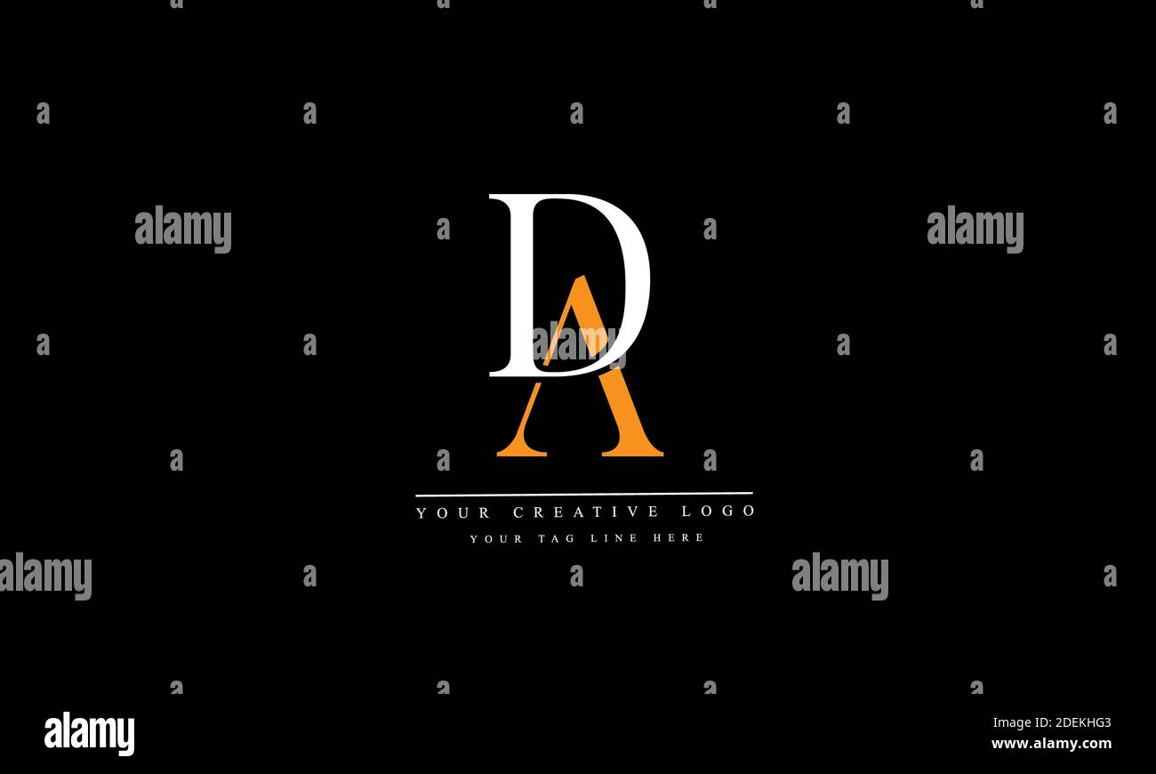 MODÈLE de monogramme AD ou DA, A et D pour logo vectoriel abstrait Banque D'Images