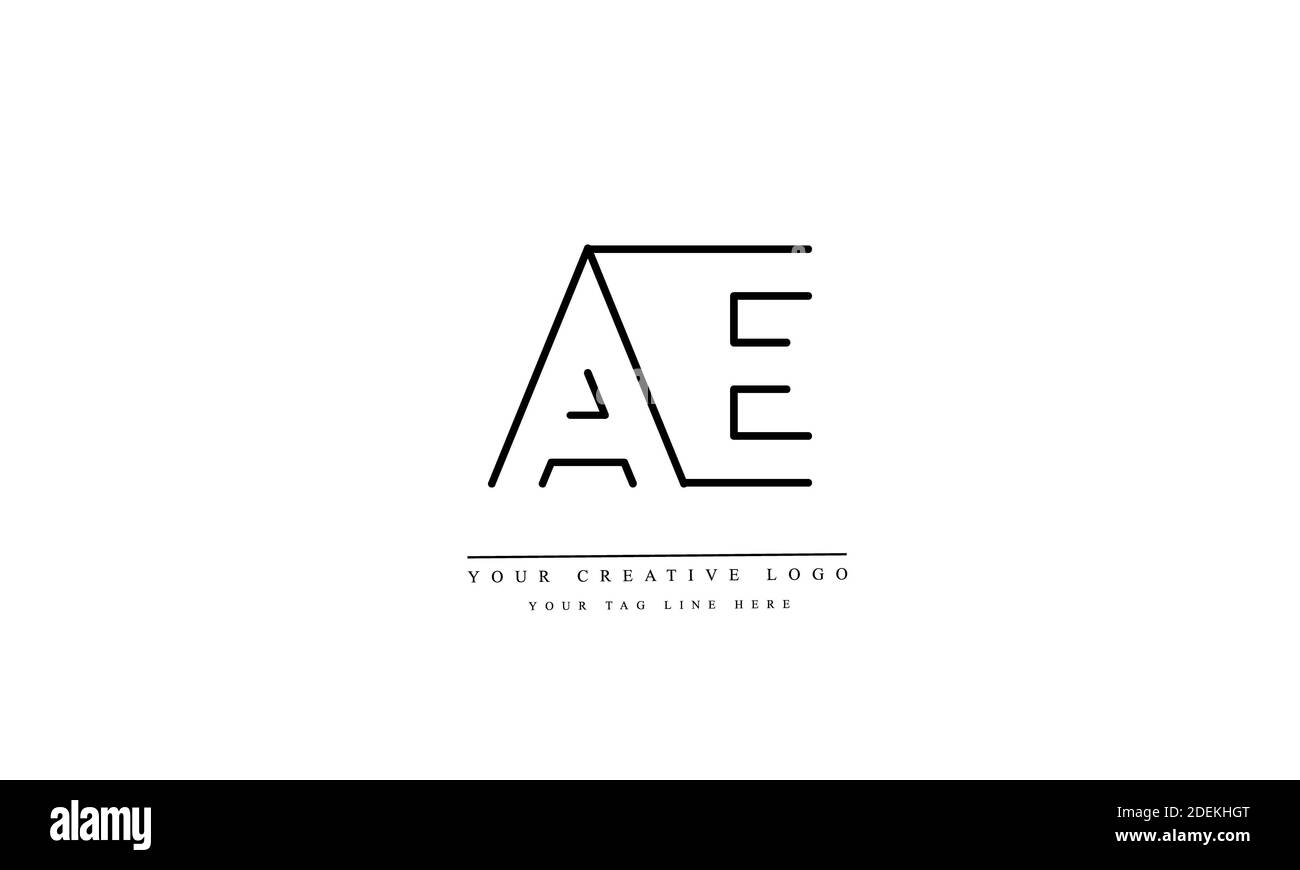 Modèle de monogramme de logo vectoriel abstrait AE, EA, A et E. Banque D'Images