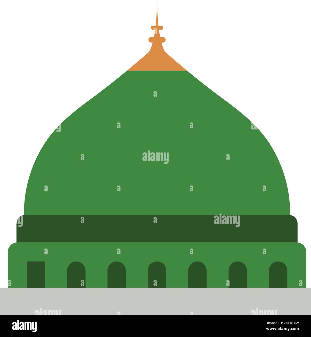 Mosquée du prophète, Médina, Arabie Saoudite, célèbre monument, icônes vectorielles entièrement modifiables Illustration de Vecteur