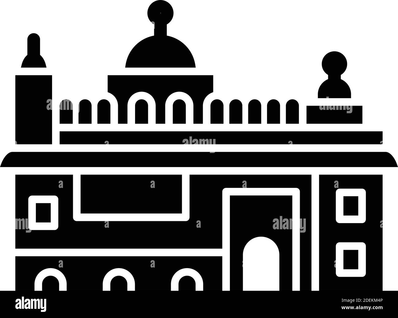 Temple d'or, Amritsar, Inde, Harmandir Sahib icônes vectorielles entièrement modifiables Illustration de Vecteur
