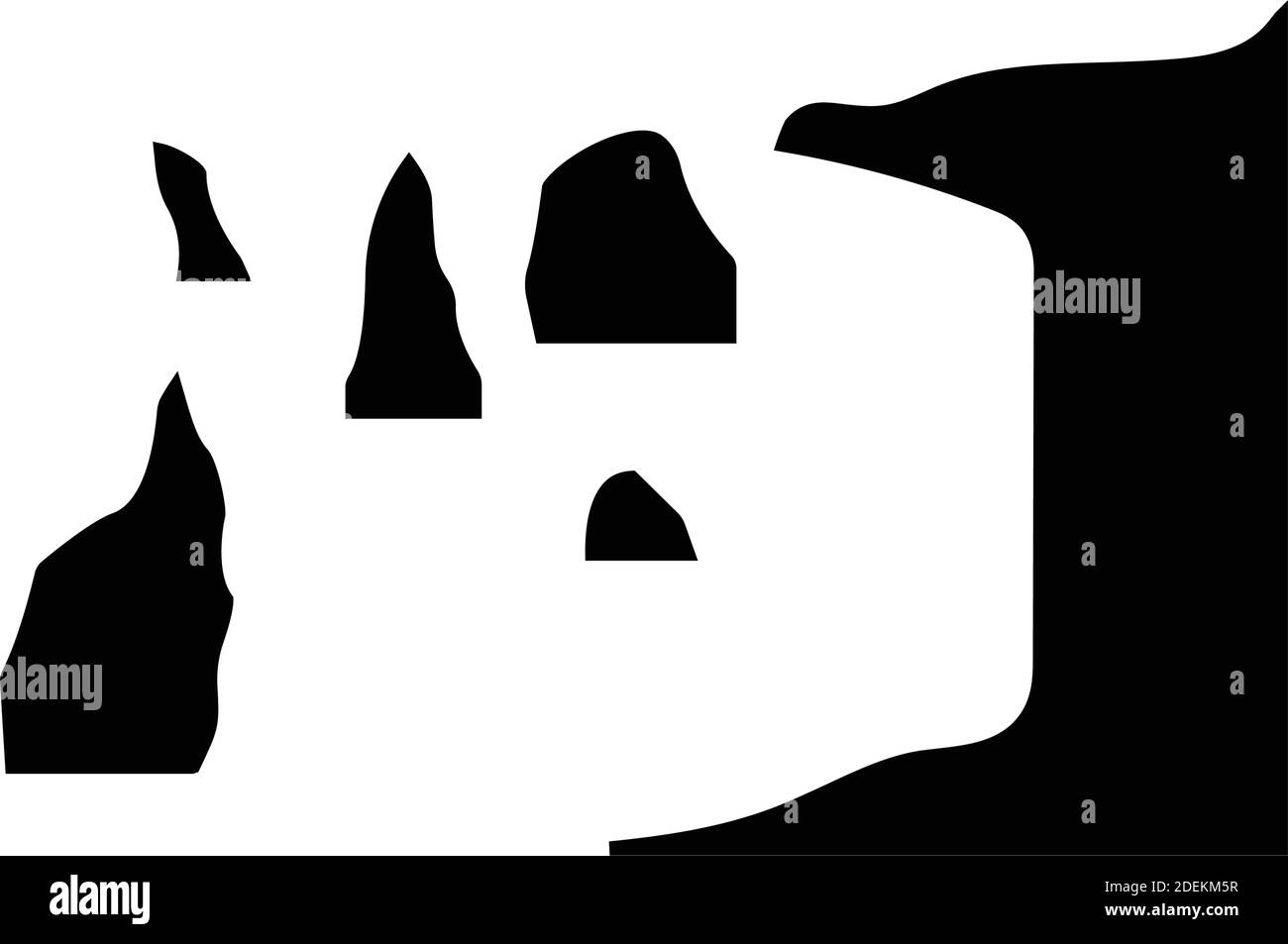 Douze Apôtres, Australie, Victoria, rochers des icônes vectorielles entièrement modifiables Illustration de Vecteur