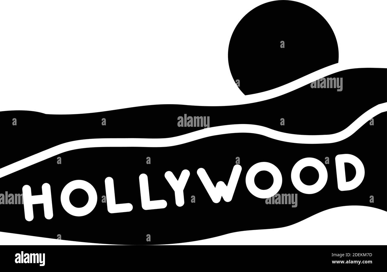Hollywood Sign, Los Angeles, californie, Mount Lee icônes vectorielles entièrement modifiables Illustration de Vecteur