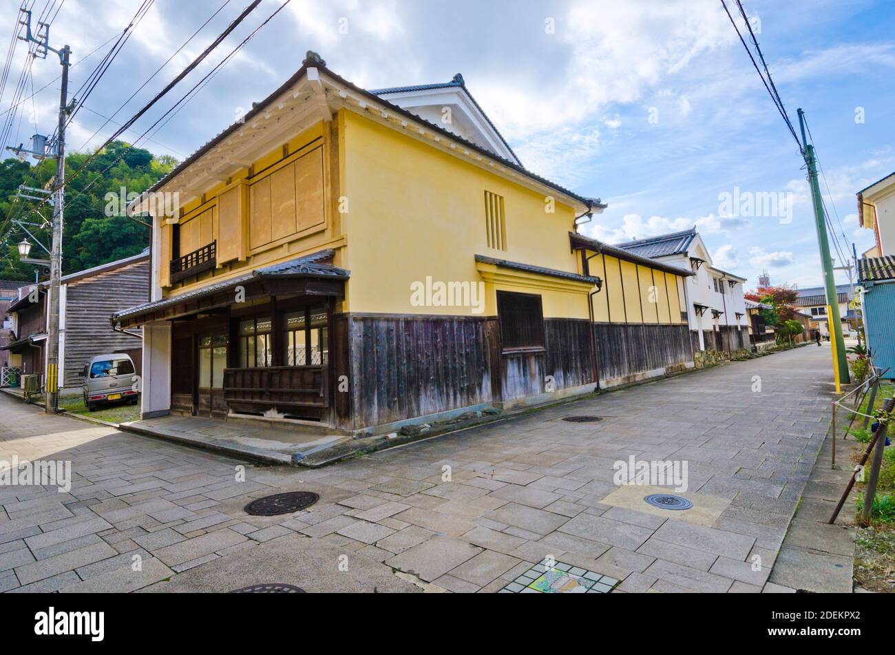 Rue Ozu Ohanahan, la vieille ville d'Ozu, Shikoku, Japon. Banque D'Images