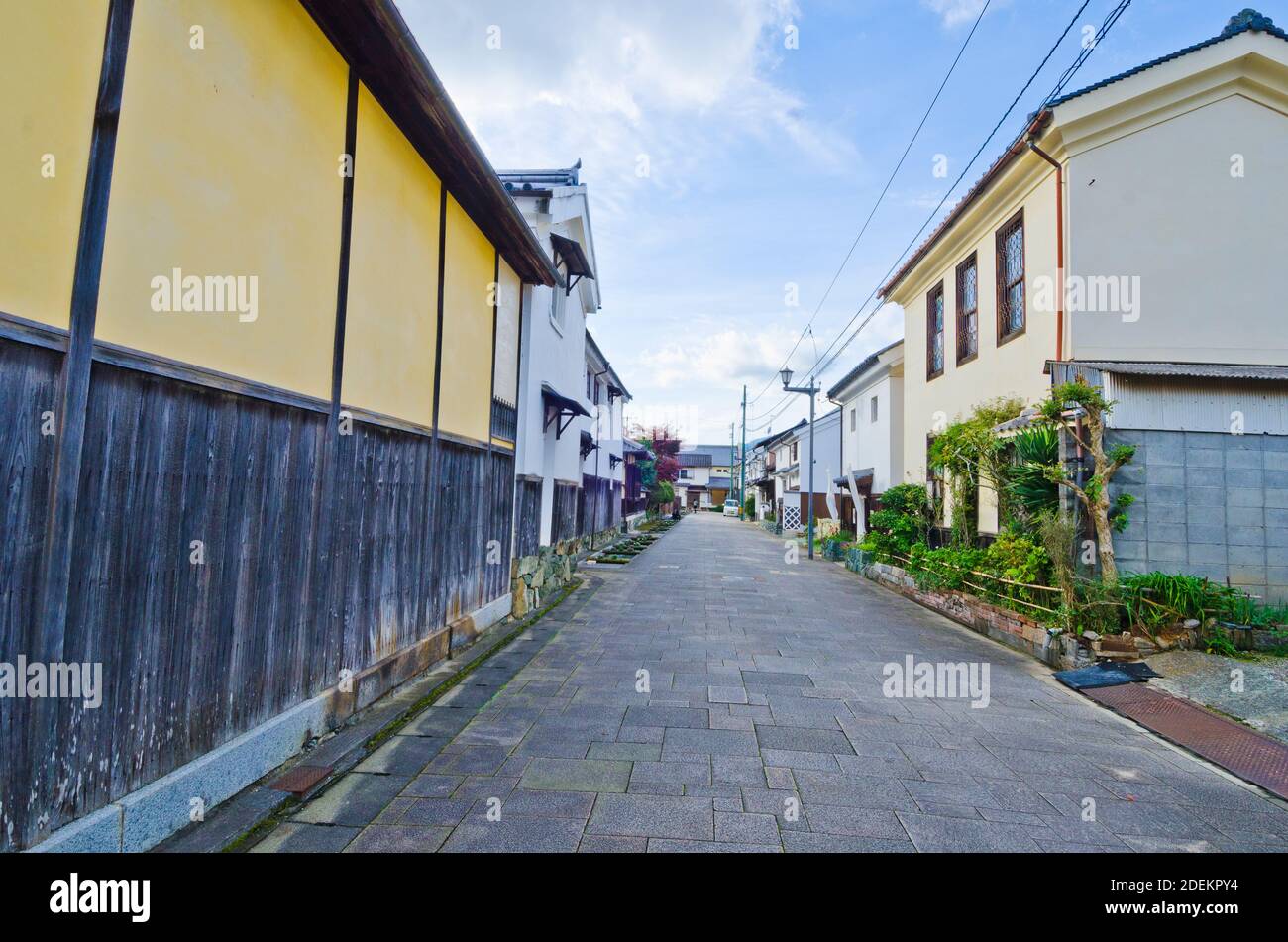 Rue Ozu Ohanahan, la vieille ville d'Ozu, Shikoku, Japon. Banque D'Images