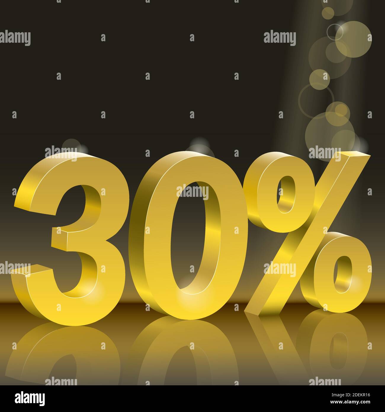 Numéros d'or sur fond noir. Affiche annonçant les ventes. Illustration de Vecteur