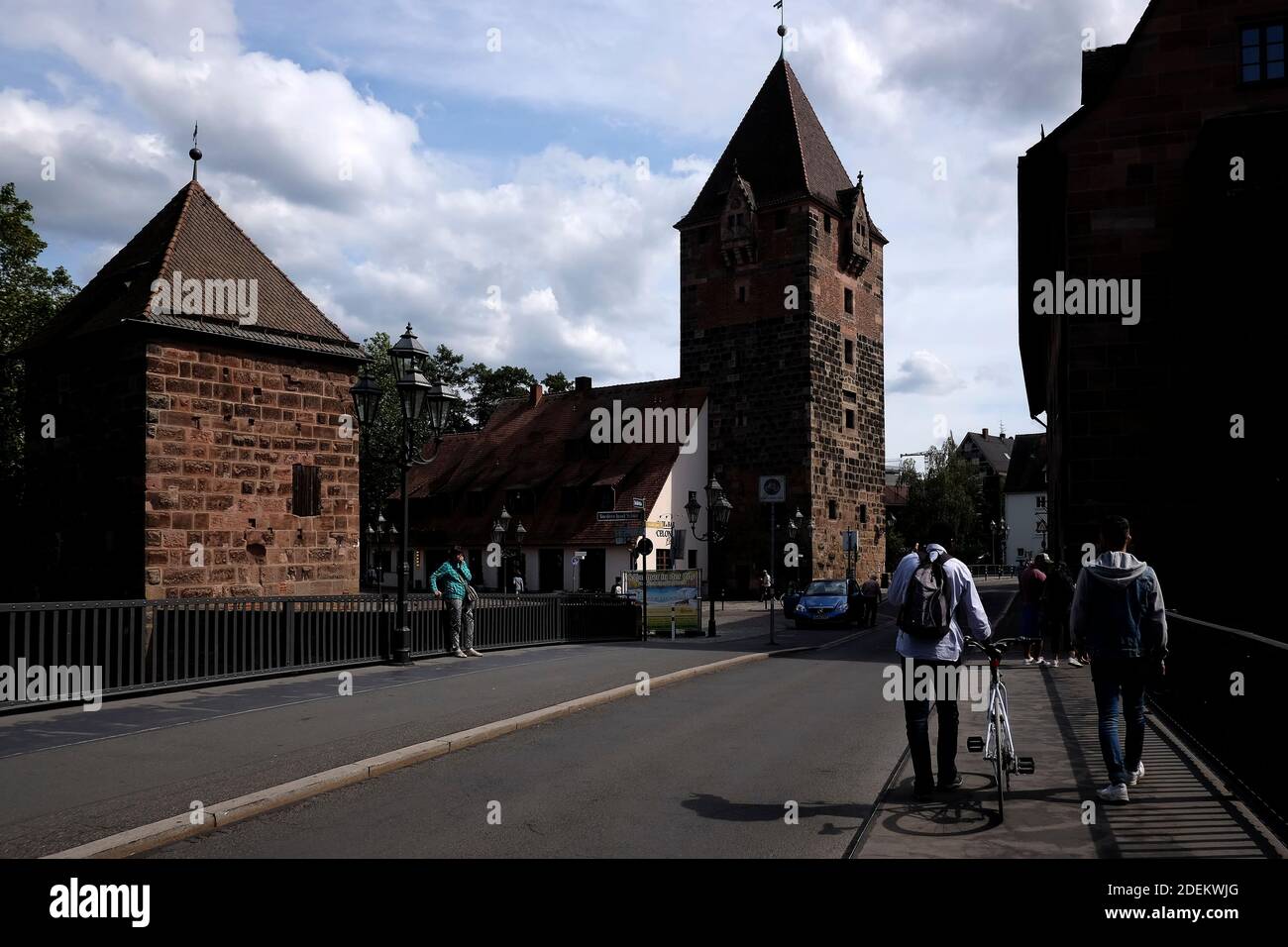 Weißer Turm, Jakobsplatz - Nurnberg Allemagne Banque D'Images