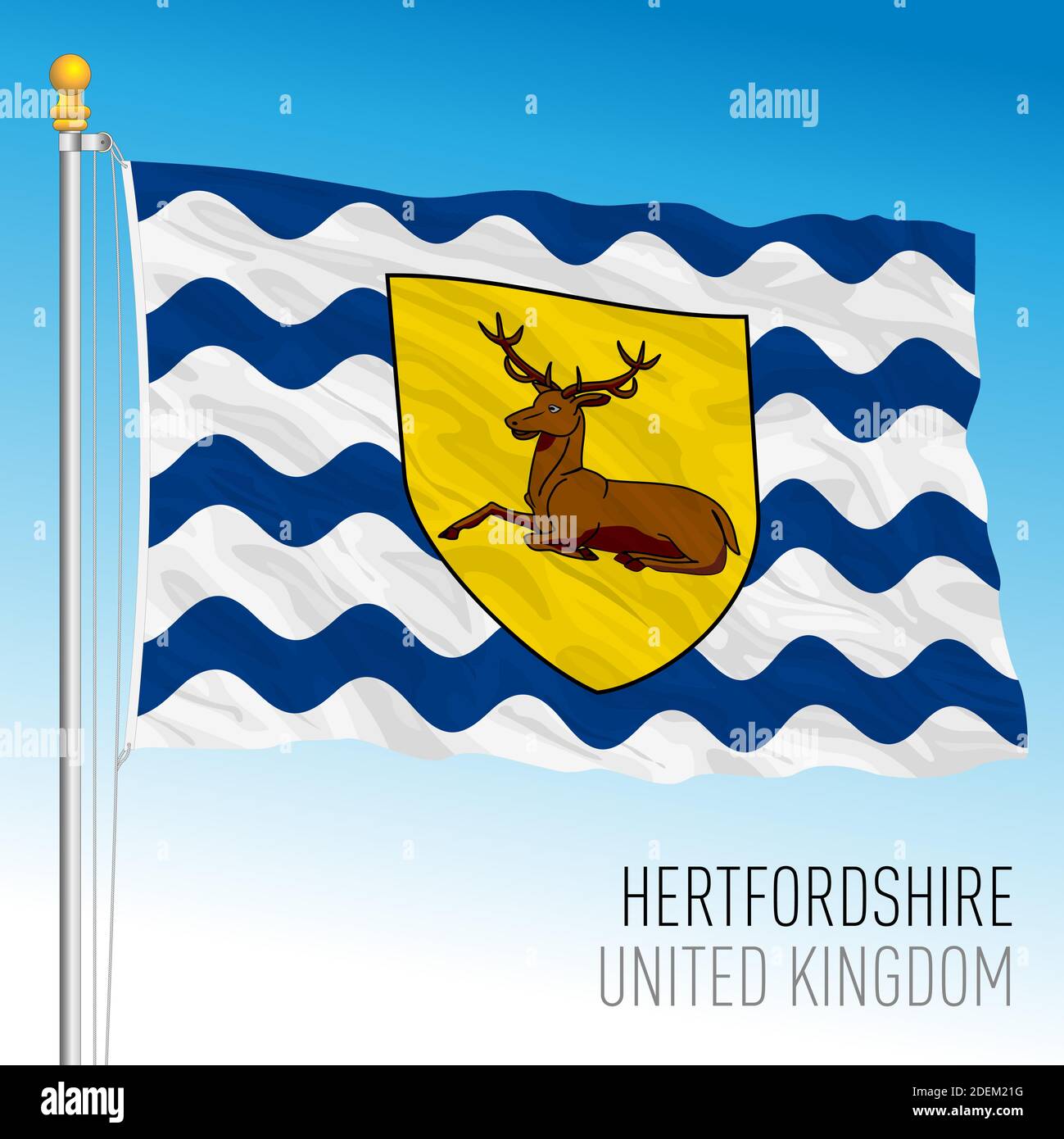 Drapeau du comté de Hertfordshire, Royaume-Uni, illustration vectorielle Illustration de Vecteur