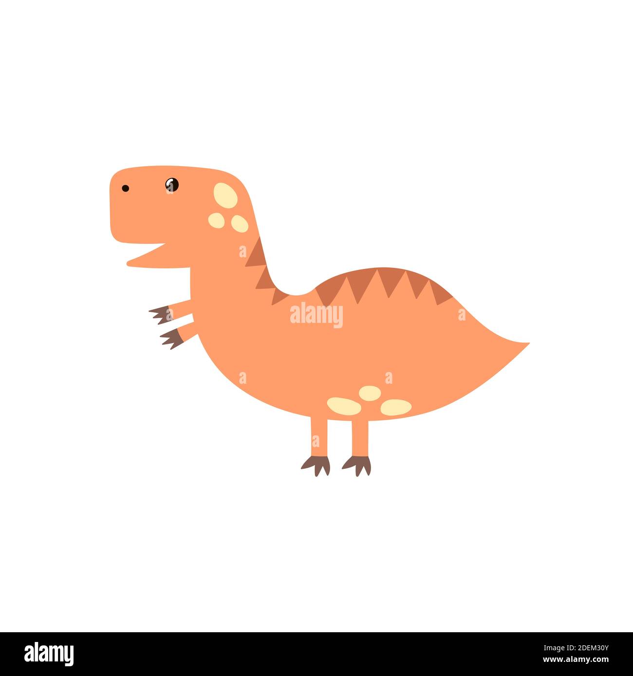Mignon tyrannosaurus rex dans le style de dessin animé élément isolé. Dinosaure drôle t rex Illustration de Vecteur