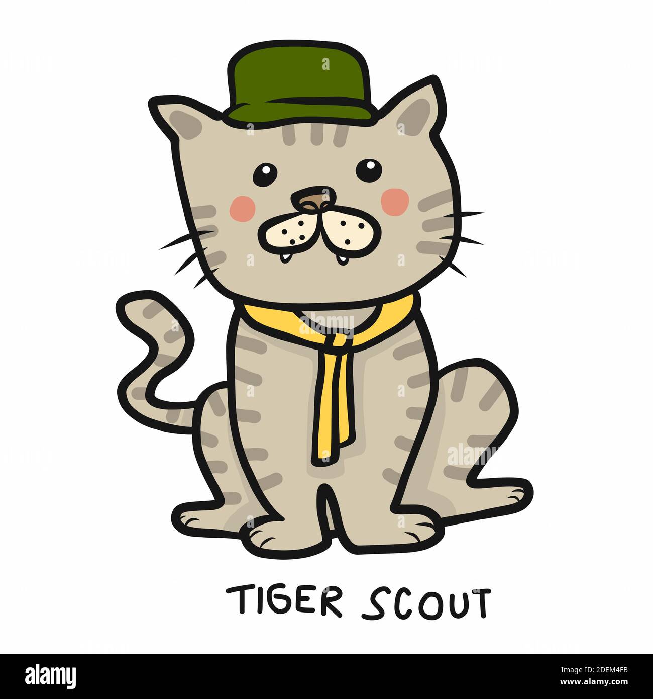 Illustration du vecteur de dessin animé de scout Tiger Illustration de Vecteur