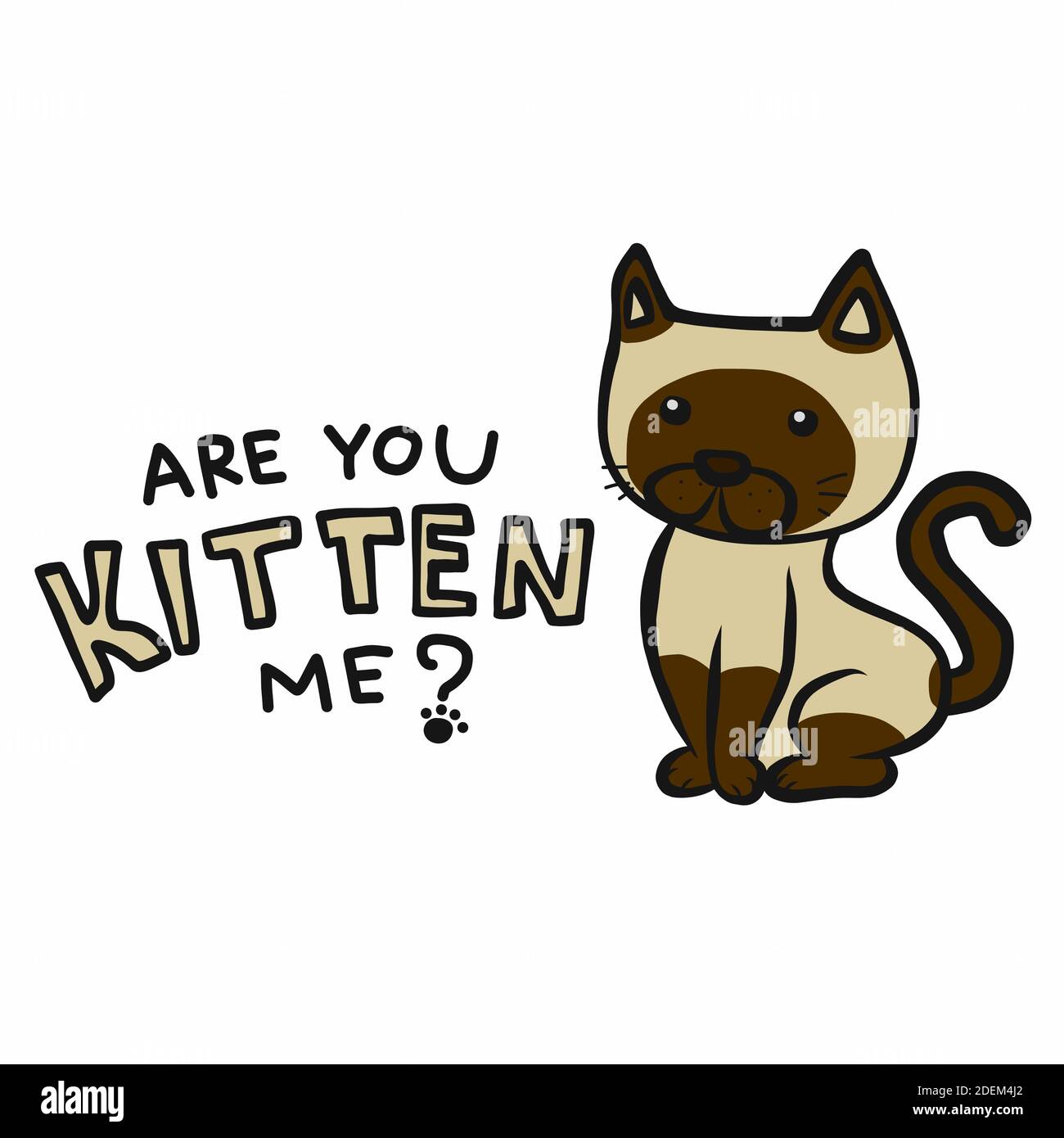 Tu Me Chaton Illustration Vectorielle De Dessin Anime De Chat Mignon Image Vectorielle Stock Alamy