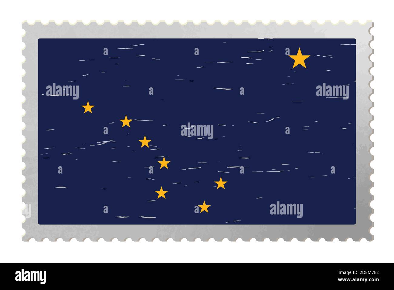 Drapeau Alaska USA sur l'ancien timbre-poste, vecteur Illustration de Vecteur
