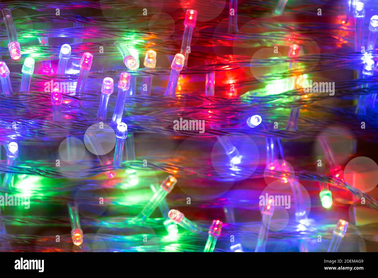 Composition des ampoules de guirlande d'éclairage comme Noël ou nouvel an décoration Banque D'Images