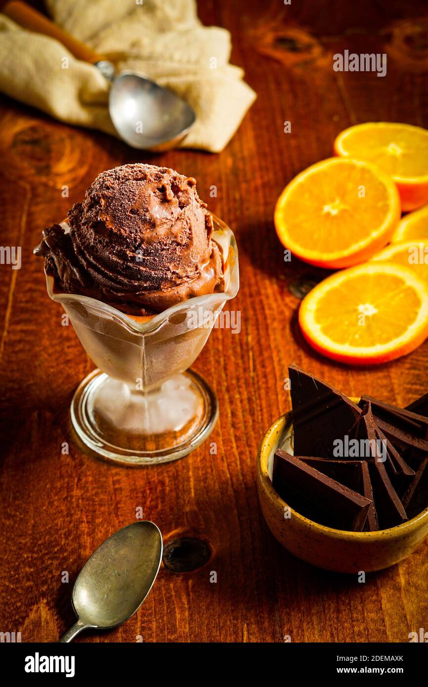 Glace à l'orange chocolat Banque D'Images