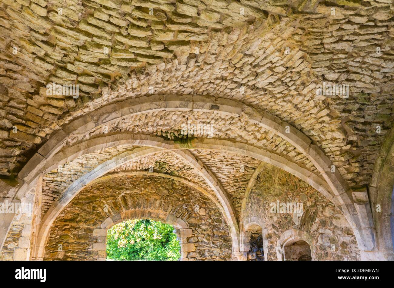 L'abbé's Lodging à l'abbaye de Netley, les ruines d'un monastère cistercien médiéval et d'un village sur la côte sud du Hampshire, dans le sud de l'Angleterre Banque D'Images