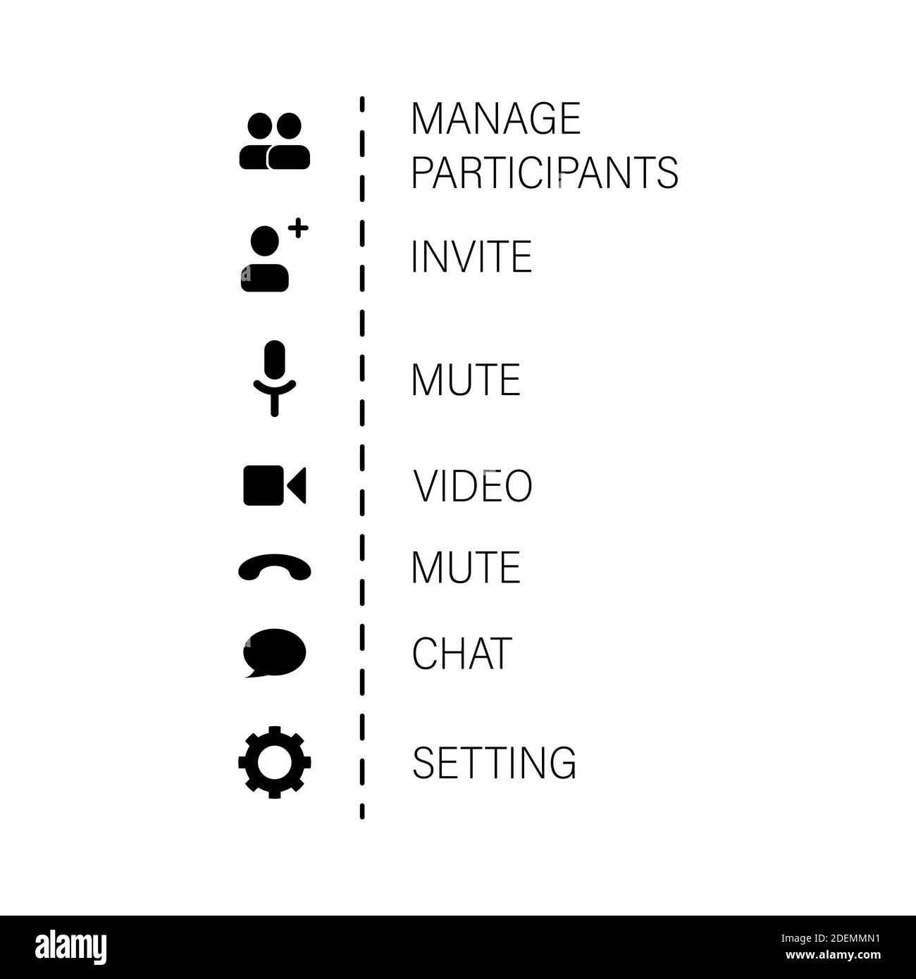 Ensemble d'appels vidéo. Webinaire en ligne. Vidéo conférence. Réunion de groupe. Illustration de Vecteur