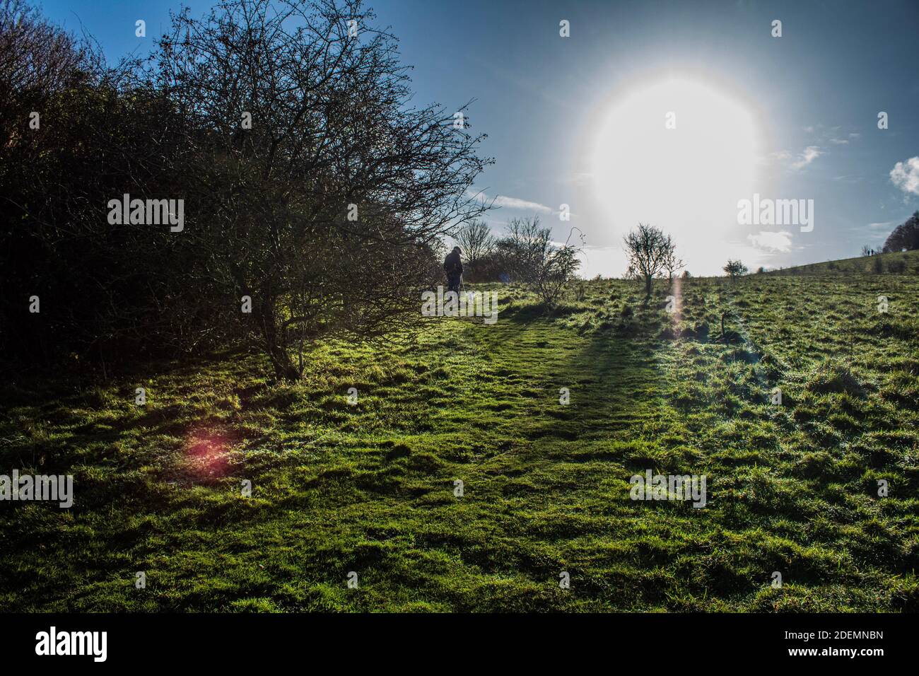 soleil sur la colline Banque D'Images