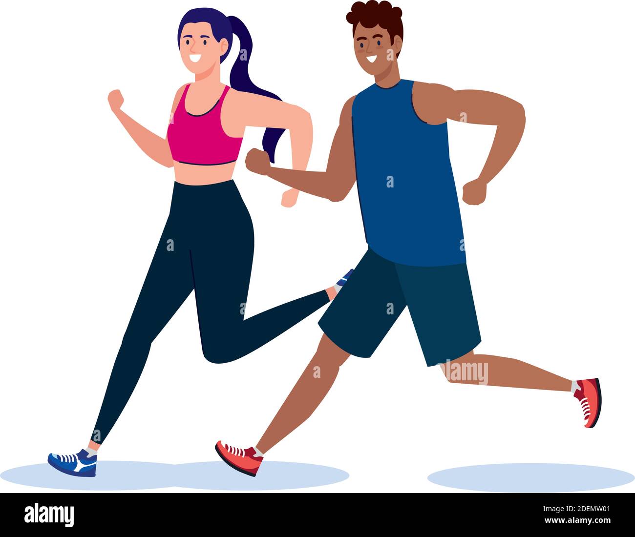 femme en train de courir avec un motif chien vectoriel Illustration de Vecteur