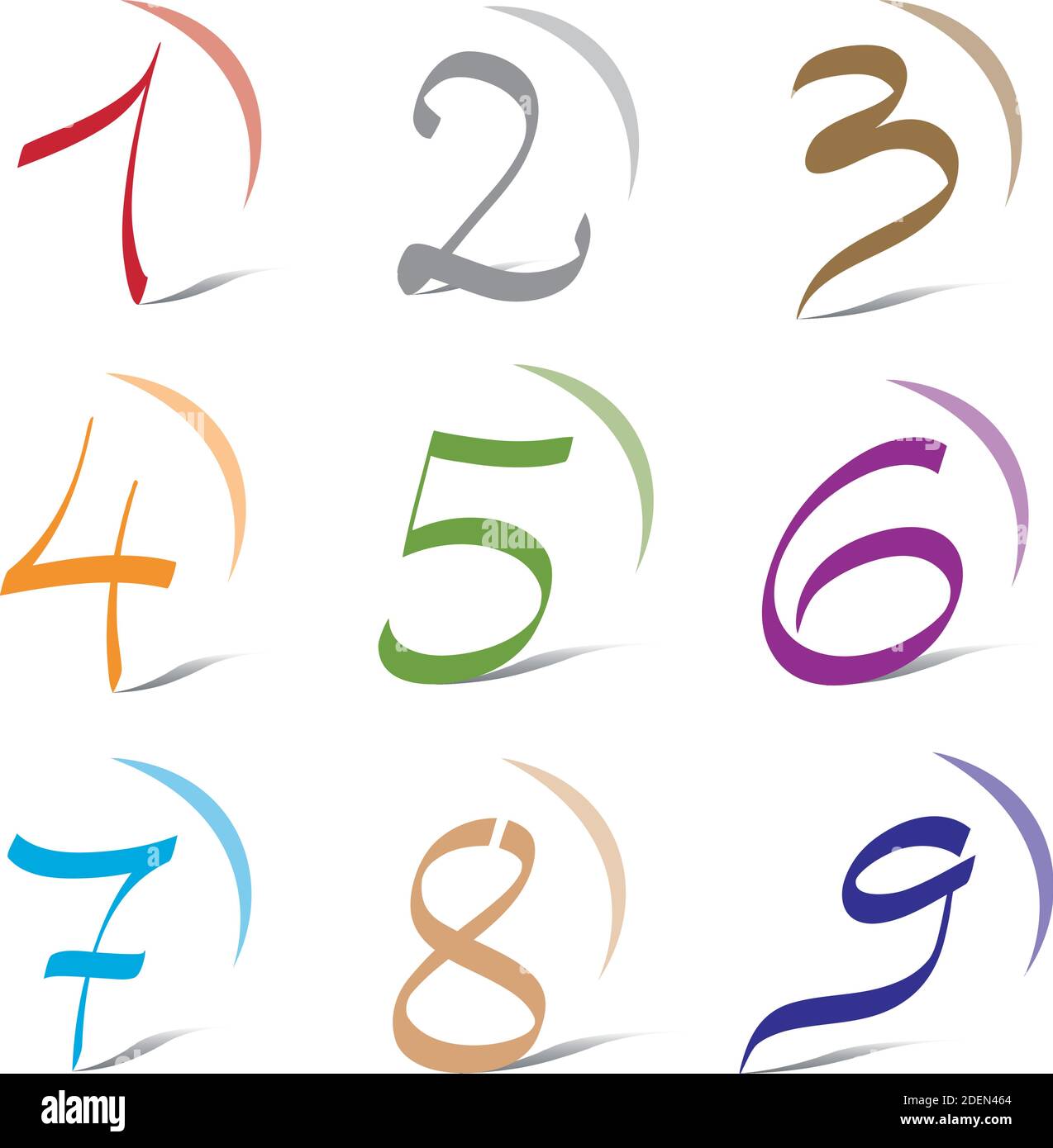 Jeu de neuf chiffres décoratifs pour logo - Icônes et éléments vectoriels Illustration de Vecteur