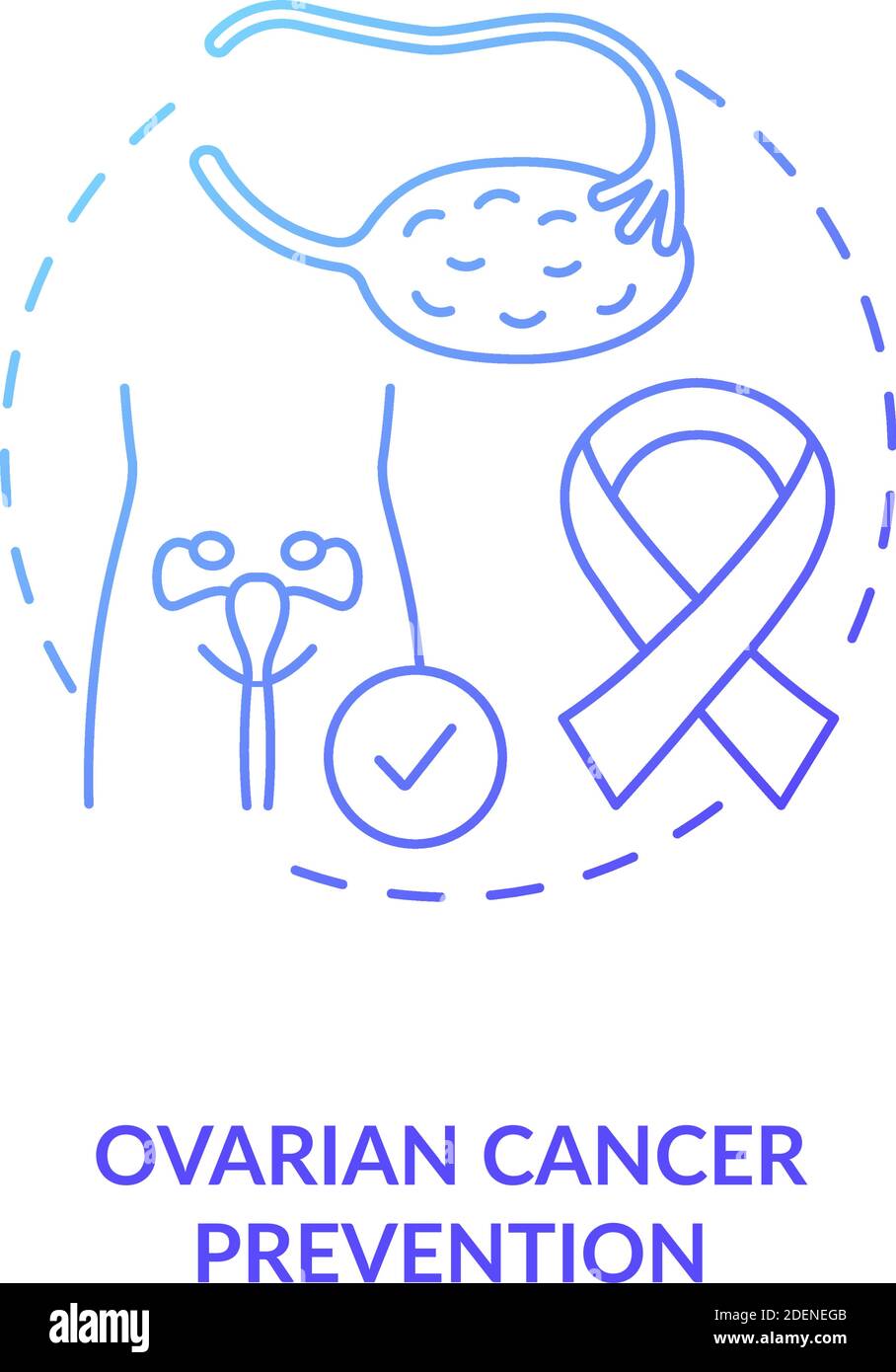 Icône du concept de prévention du cancer de l'ovaire Illustration de Vecteur