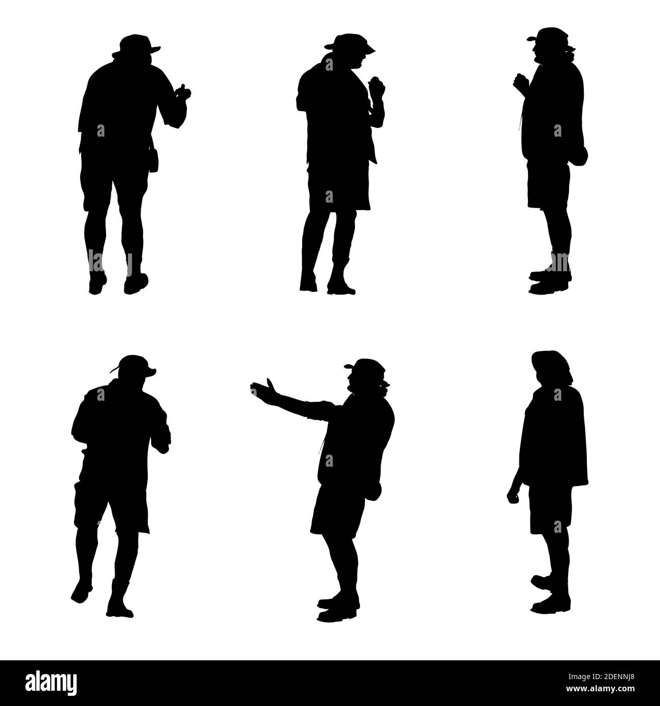 Ensemble de touristes dans un Safari. Illustration. Banque D'Images