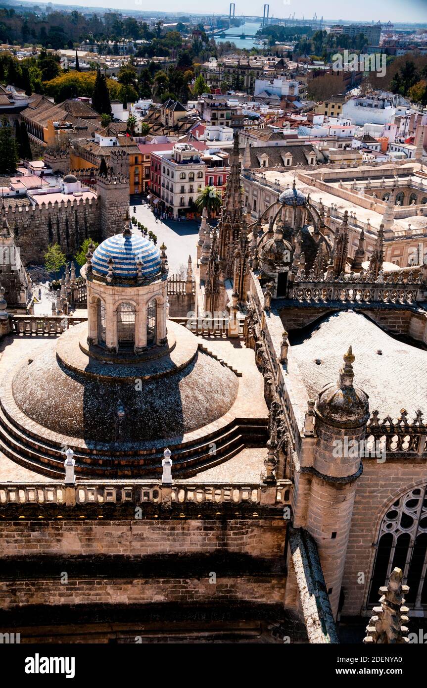 Flamboyant gothique tardif Cathédrale de Séville en Espagne. Banque D'Images