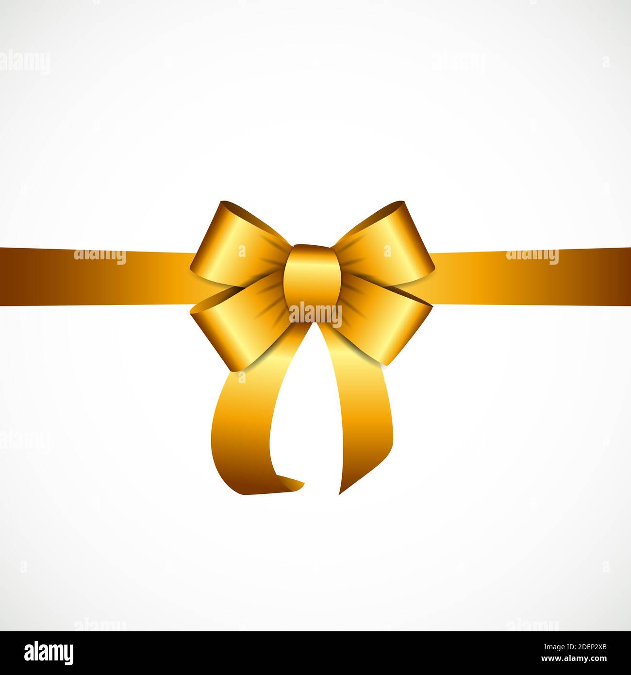 Carte-cadeau avec ruban doré et noeud. Illustration Photo Stock - Alamy