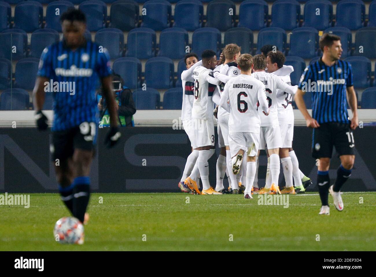 Gewiss Stadium, Bergame, Italie, 01 décembre 2020, Alexander Scholz (FC Midtjylland) célèbre après avoir marquant un but lors de Atalanta Bergamasca Calcio vs FC Midtjylland, UEFA Champions League football Match - photo Francesco Scaccianoce / LM Banque D'Images