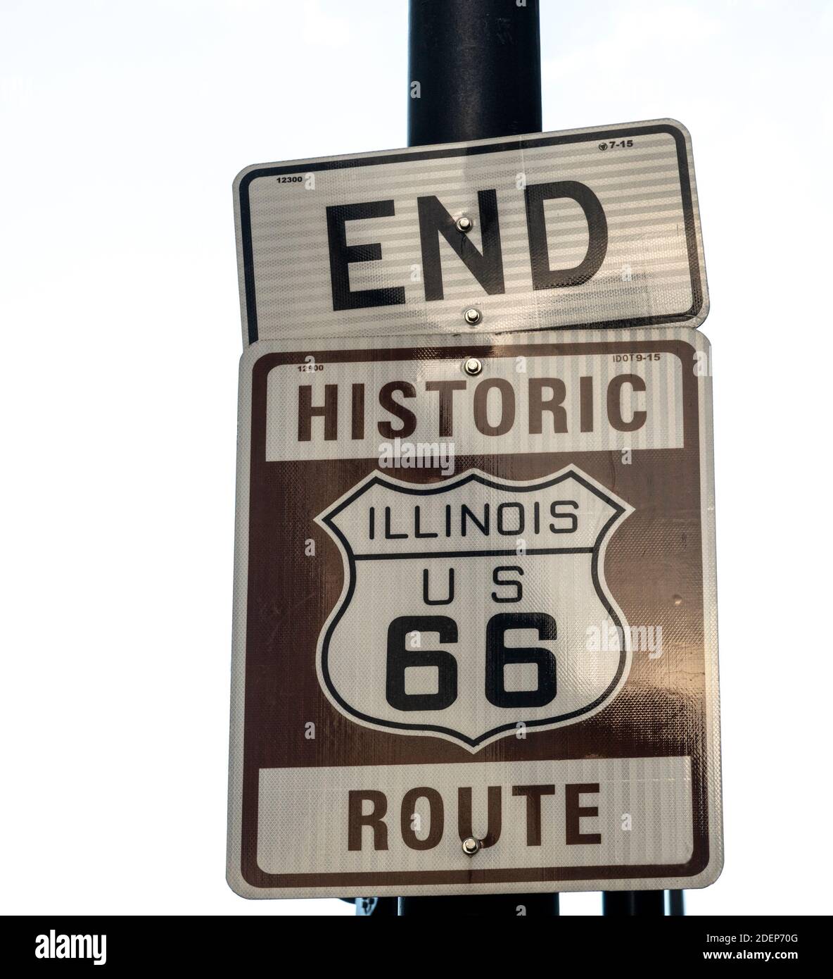 Fin du panneau de la Highway 66 à Chicago Banque D'Images