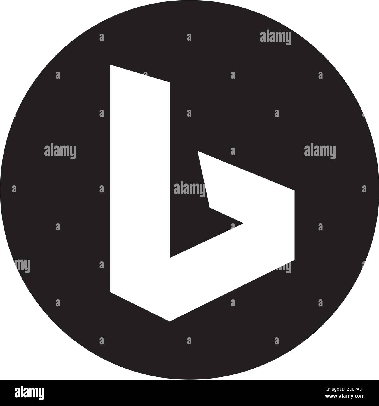 icône de style silhouette du logo des réseaux sociaux bing Illustration de Vecteur