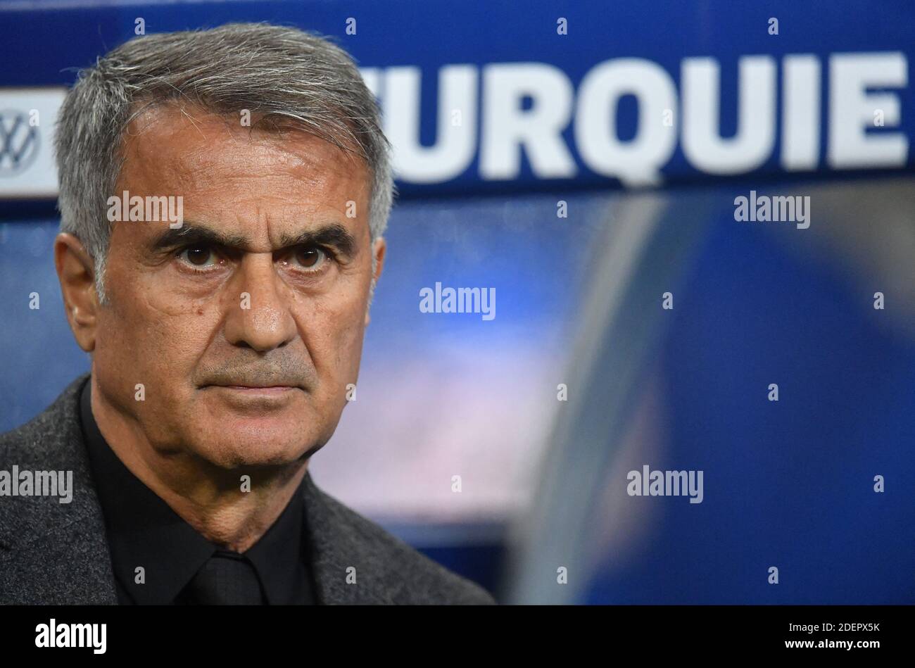 L’entraîneur principal de la Turquie, Senol Gunes, lors du 2020 match de football France contre Turquie de l’UEFA à Saint Denis, France, le 14 octobre 2019. La correspondance s'est terminée par un tirage de 1-1. Photo de Christian Liewig/ABACAPRESS.COM Banque D'Images