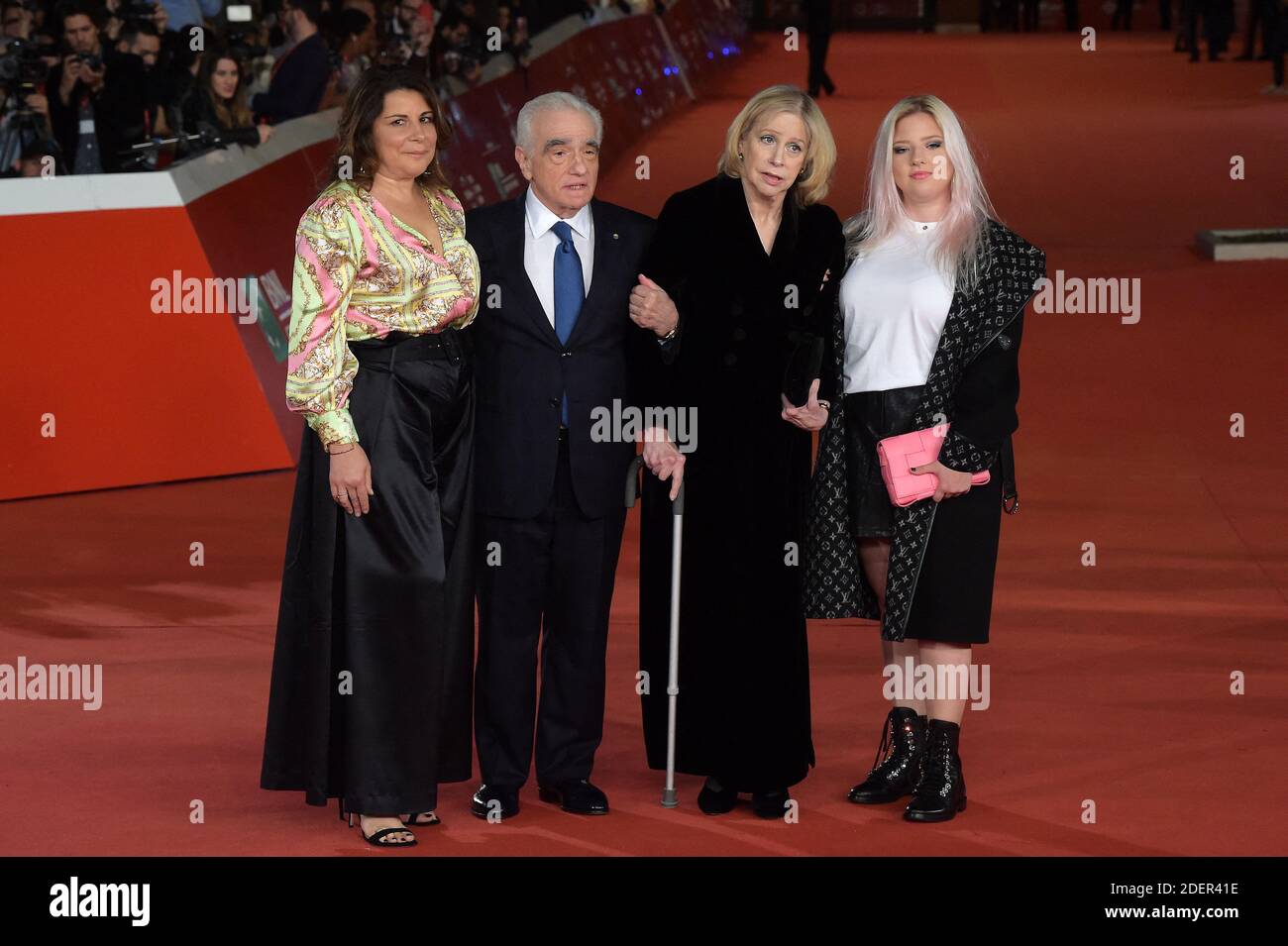 Cathy Scorsese, Martin Scorsese, son épouse Helen Morris et Francesca Scorsese assistent à la première du film l'Irishman lors du 14ème Festival du film de Rome, le 21 octobre 2019 à Rome, Italie. Photo par Eric Vandeville/ABACAPRESS.COM Banque D'Images