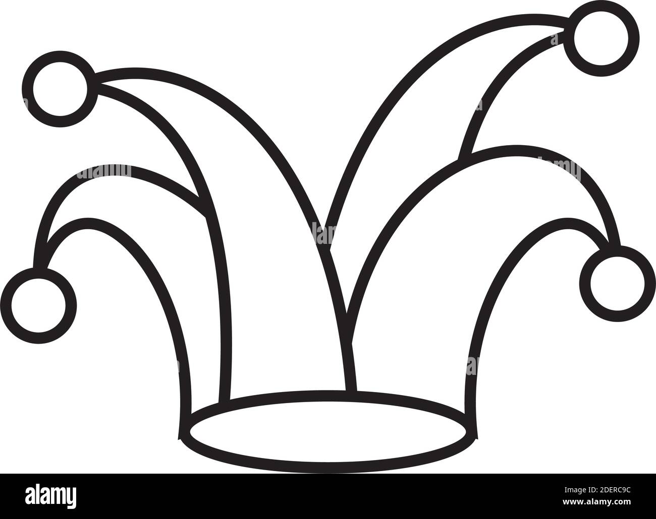 festival fête jester chapeau style ligne icône vecteur illustration design Illustration de Vecteur