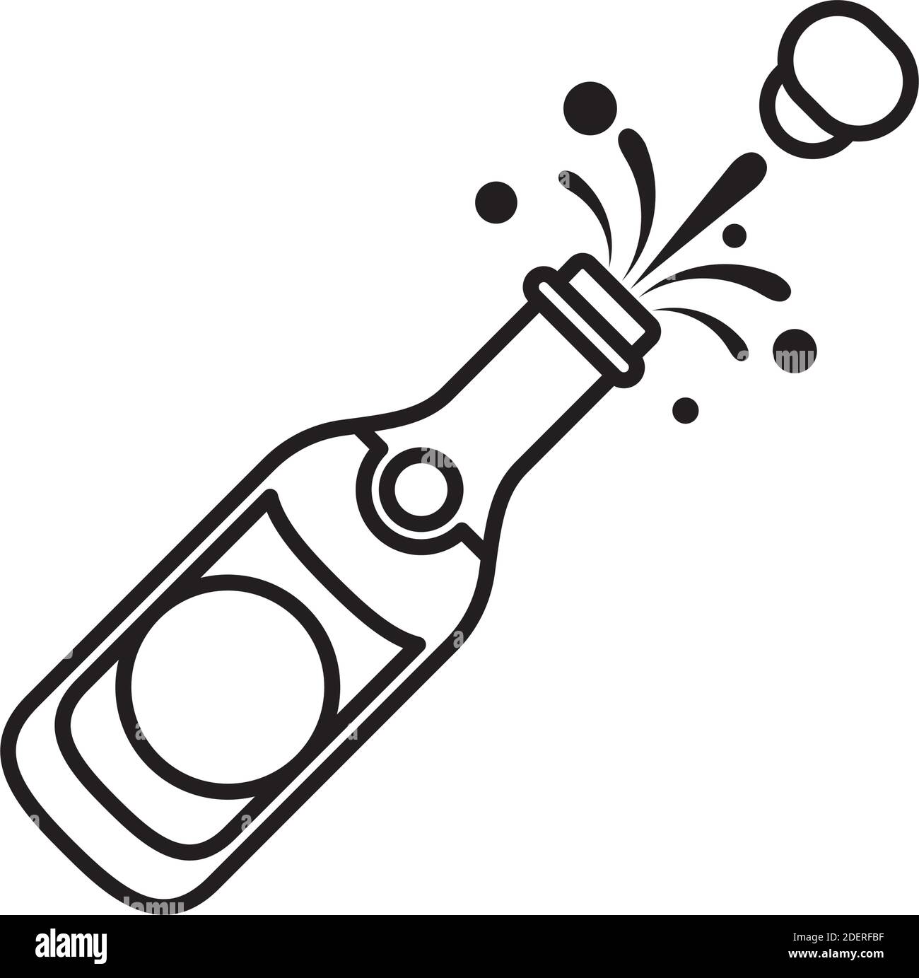 Bouteille de champagne l'icône de style de ligne vector illustration design  Image Vectorielle Stock - Alamy