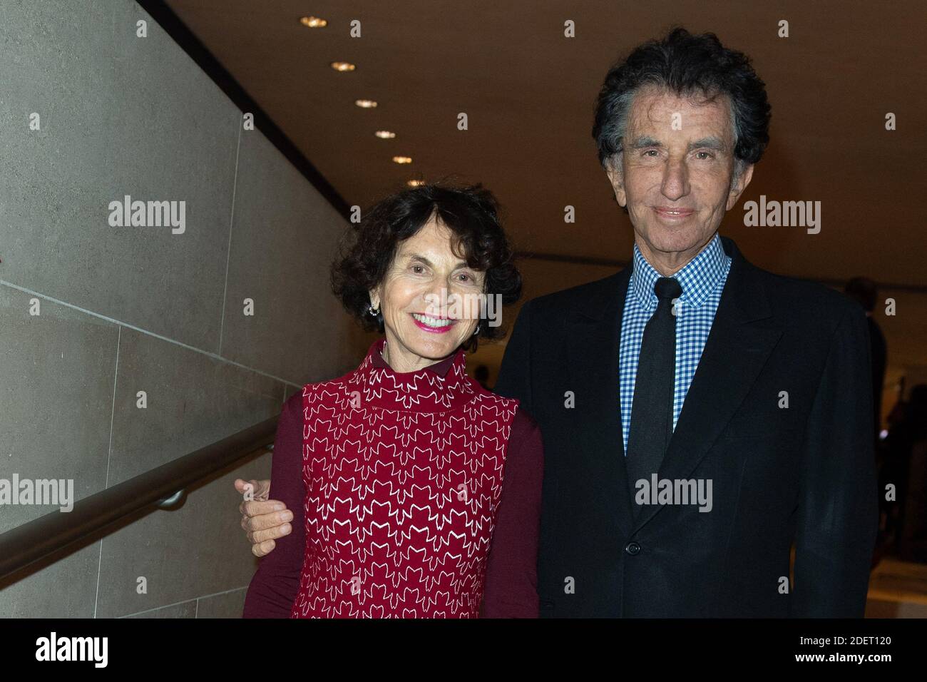 Jack Lang et son épouse Monique Lang assistent au Grand dîner du Louvre