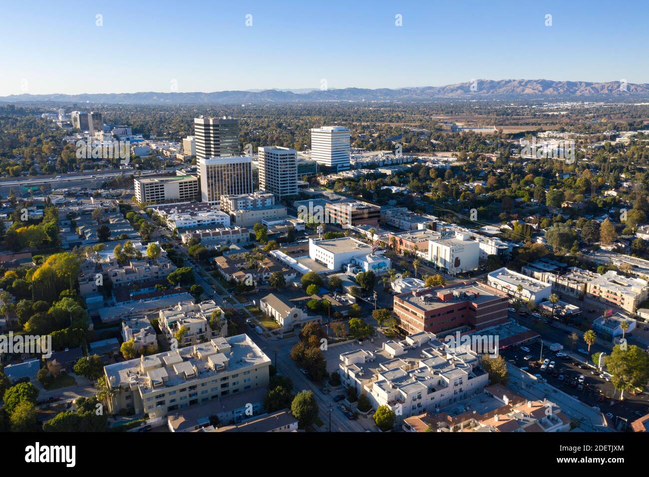 Vue aérienne de Sherman Oaks, Californie Banque D'Images