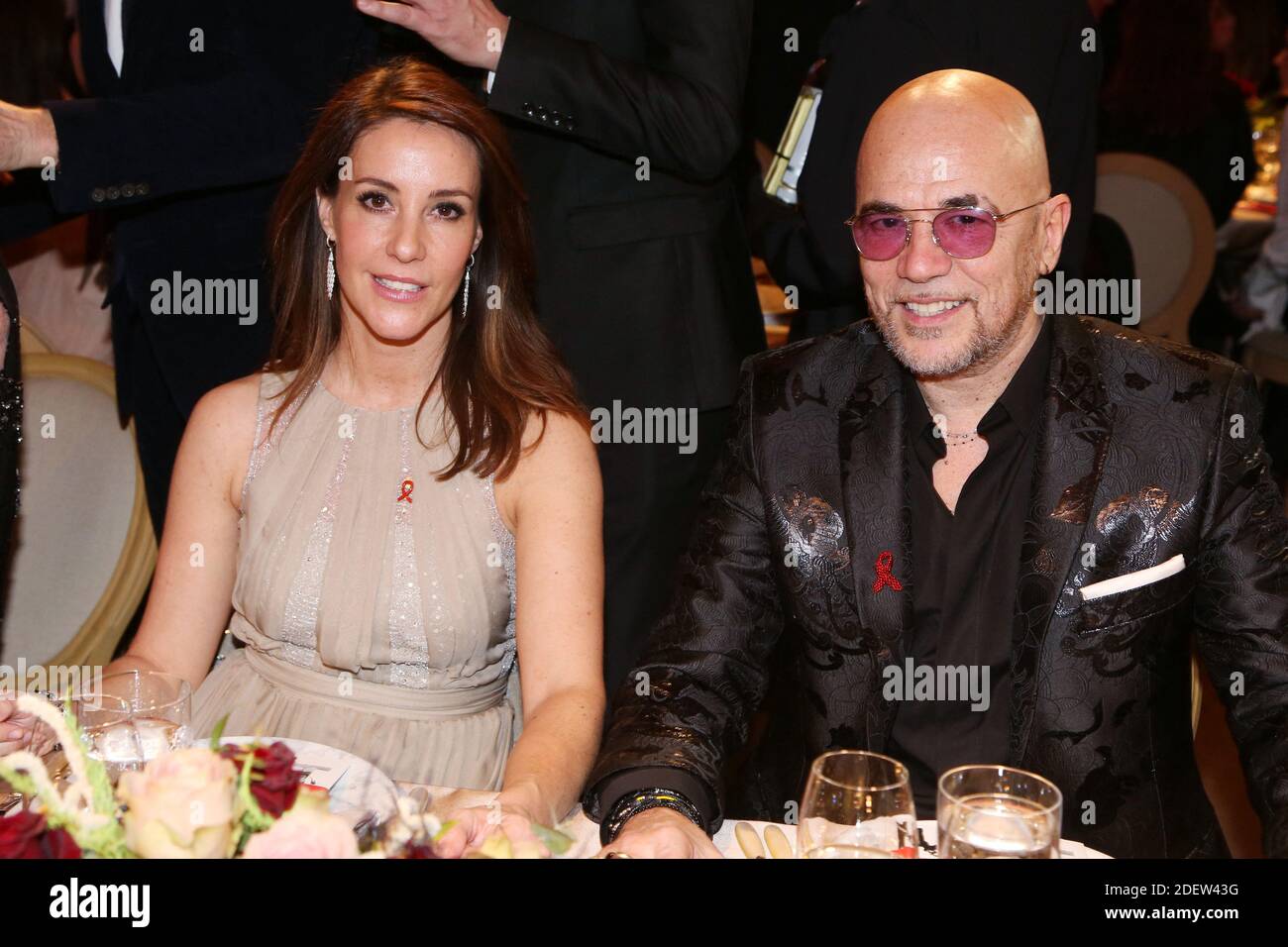Marie de Danemark et Pascal Obispo au 18e 'Diner de la mode', 'idaction' party, à Paris pour l'association SIDA le 23 janvier 2020. Photo de Jerome Domine/ABACAPRESS.COM Banque D'Images