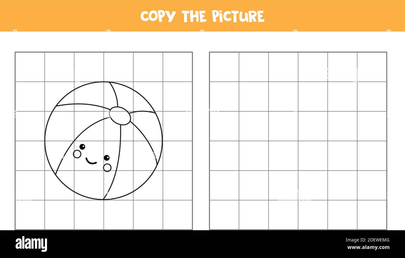 Copiez la photo. Joli dessin animé balle jouet. Jeu logique pour les enfants. Illustration de Vecteur
