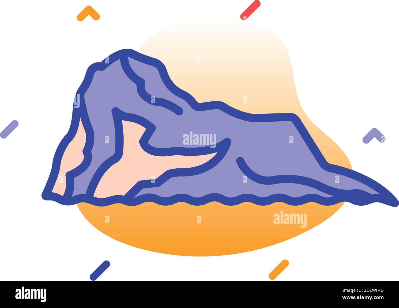 Rock of Gibraltar, Gibraltar, Europe, British icônes vectorielles entièrement modifiables Illustration de Vecteur